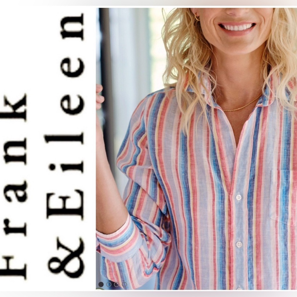 Frank & Eileen Multicolor Linen Striped Barry Shirt - XS - Picture 12 of 12
